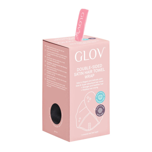 GLOV - Turban-Handtuch aus Satin und Stoff - Schwarz