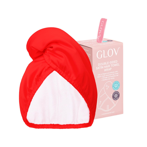 GLOV - Turbantuch aus Satin und Stoff - Rot