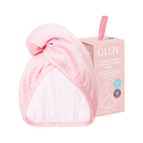 GLOV - Turbantuch aus Satin und Stoff - Rosa