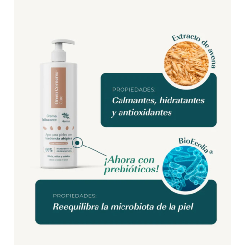 Green Cornerss - Feuchtigkeitsspendende Körpercreme mit Haferflocken - Atopische Haut