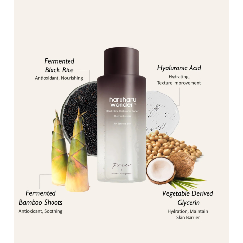 Haruharu Wonder - Gesichtswasser Black Rice Hyaluronic Free Fragance - 300ml 