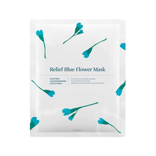 Hyggee - Zellulose-Gesichtsmaske mit Aloe Vera und Allantoin Relief Blue Flower