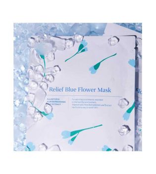 Hyggee - Zellulose-Gesichtsmaske mit Aloe Vera und Allantoin Relief Blue Flower