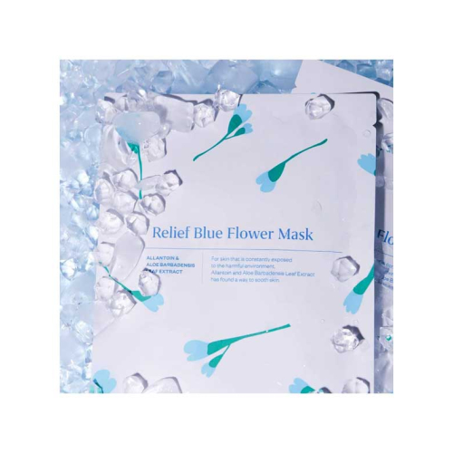 Hyggee - Zellulose-Gesichtsmaske mit Aloe Vera und Allantoin Relief Blue Flower