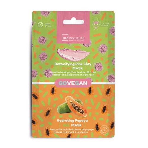 IDC Institute - *GoVegan* - 2-in-1-Gesichtsmaske - Reinigend und feuchtigkeitsspendend