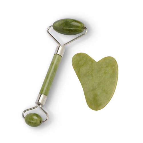 IDC Institute – Set mit Gesichtsroller und Gua Sha aus Jade