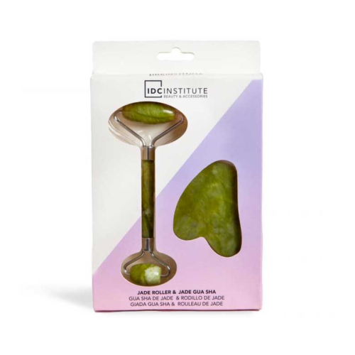 IDC Institute – Set mit Gesichtsroller und Gua Sha aus Jade