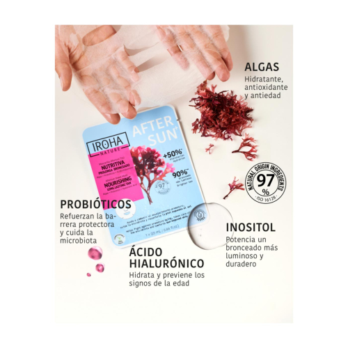 Iroha Nature – Gesichtsmaske After Sun+  – Nährend: verlängert die Bräune