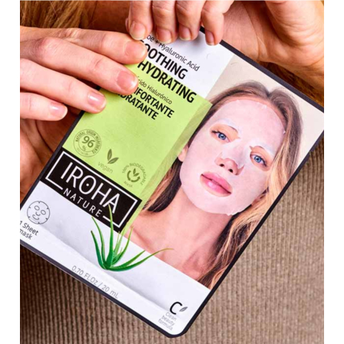 Iroha Nature -  Feuchtigkeitscreme Blatt Gesichtsmaske - Aloe Vera