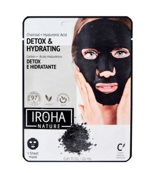 Iroha Nature - Entgiftende und feuchtigkeitsspendende Gesichtsmaske - Holzkohle + Hyaluronsäure
