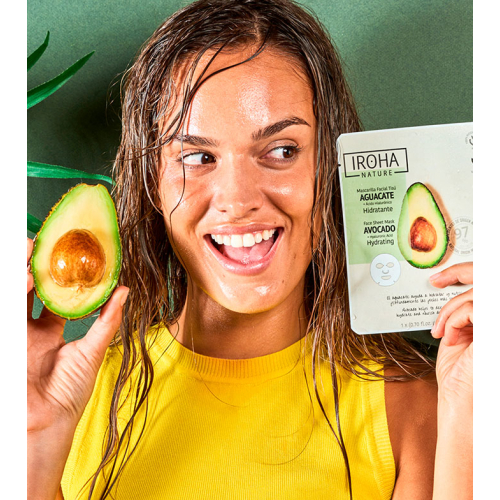 Iroha Nature - Feuchtigkeitsspendende Gewebe-Gesichtsmaske - Avocado