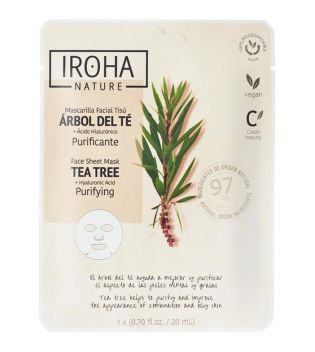 Iroha Nature - Reinigende Gewebe-Gesichtsmaske - Teebaum