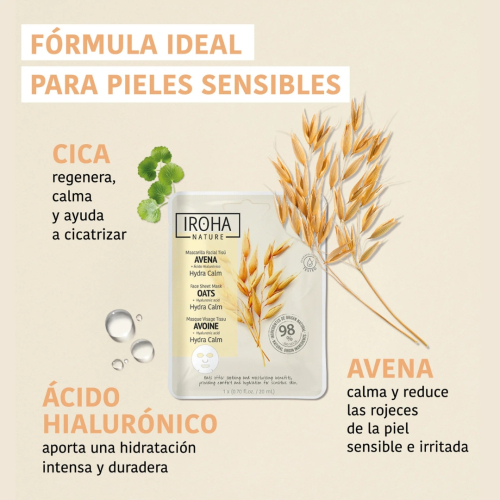 Iroha Nature - Beruhigende Feuchtigkeitsmaske mit Hafer