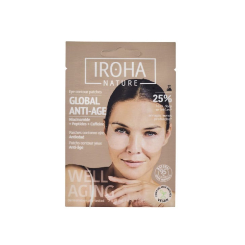 Iroha Nature – Packung mit Pflastern gegen Falten, Schwellungen und Aufhellung. Global Eye Care – Niacinamid, Koffein und Peptide