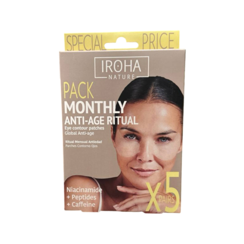 Iroha Nature – Packung mit Pflastern gegen Falten, Schwellungen und Aufhellung. Global Eye Care – Niacinamid, Koffein und Peptide