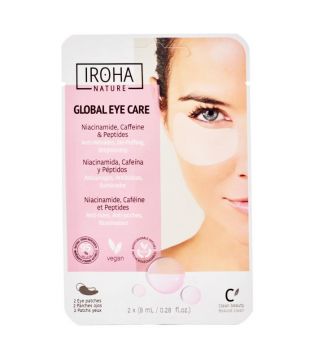 Iroha Nature - Anti-Falten, Anti-Schwellungen und aufhellende Pflaster Globale Augenpflege - Niacinamid, Koffein und Peptide
