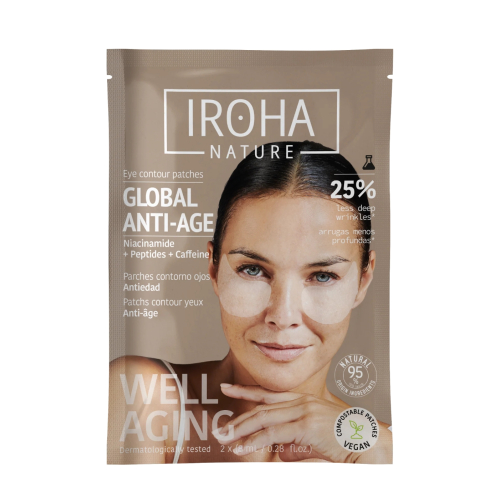 Iroha Nature - Anti-Falten, Anti-Schwellungen und aufhellende Pflaster Globale Augenpflege - Niacinamid, Koffein und Peptide