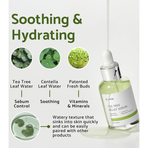 iUNIK - Gesichtsserum Tea Tree Relief - Aknehaut