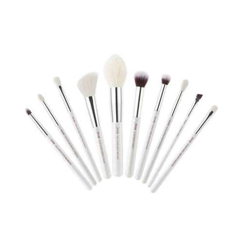Jessup Beauty - 10 pcs Pinsel set - T243: White/Silver