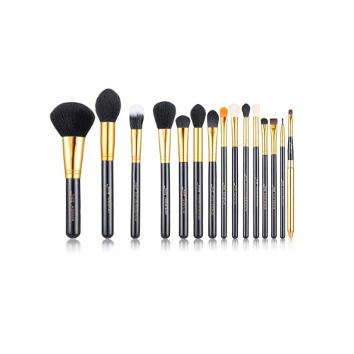 Jessup Beauty - 15 pcs Pinsel set - T093: Black/Gold