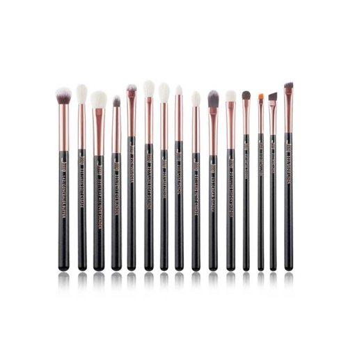 Jessup Beauty - 15 pcs Pinsel set - T157: Black/Rose Gold