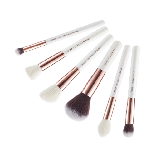 Jessup Beauty - 6 pcs Pinsel set - T224: White/Rose Gold