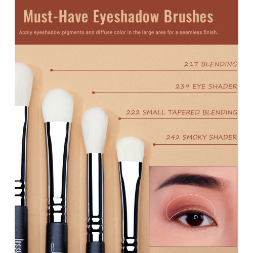 Jessup Beauty - Pinselset PRO 11pcs - T340: Black/Silver