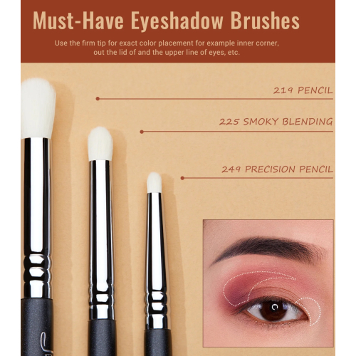 Jessup Beauty - Pinselset PRO 11pcs - T340: Black/Silver