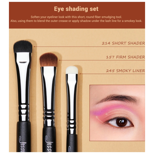 Jessup Beauty - Pinselset PRO 12pcs - T339: Black/Silver