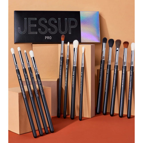 Jessup Beauty - Pinselset PRO 13-teilig - T338: Black/Silver