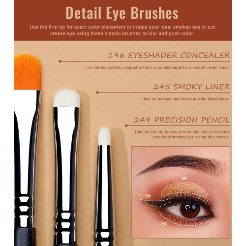 Jessup Beauty - Pinselset PRO 7pcs - T334: Black/Silver