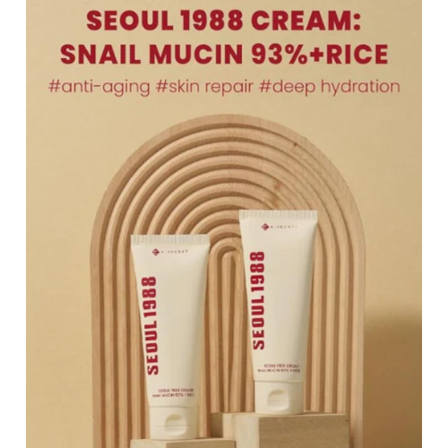 K-Secret - *Seoul 1988* - Gesichtscreme Snail Mucin 93% + Rice