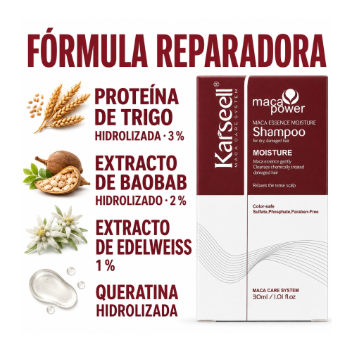 Karseell - *Maca Power* - Shampoo für geschädigtes Haar - Mini Größe