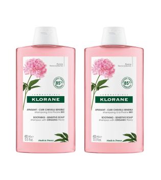 Klorane – Organic Peony Soothing Shampoo Duo – Empfindliche und gereizte Kopfhaut