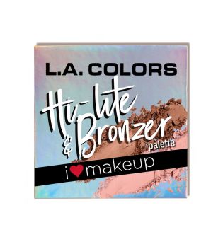 L.A Colors - Beauty Booklet Hi-lite & Bronzer Face palette - C30507 Luminous