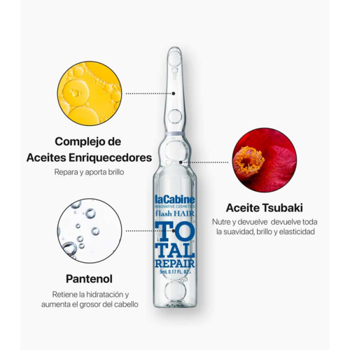 La Cabine - *Flash Hair* – Reparierende Haarampullen Total Repair – Geschädigtes Haar