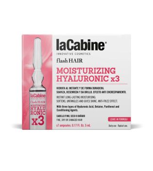 La Cabine - *Flash Hair* – Feuchtigkeitsspendende Haarampullen Moisturizing Hyaluronic x3 – Feines, trockenes oder strapaziertes Haar