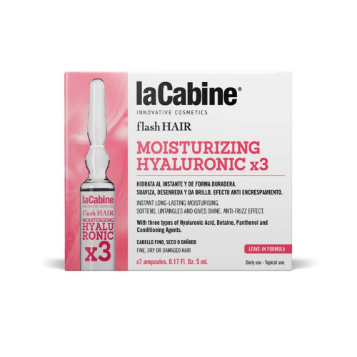 La Cabine - *Flash Hair* – Feuchtigkeitsspendende Haarampullen Moisturizing Hyaluronic x3 – Feines, trockenes oder strapaziertes Haar