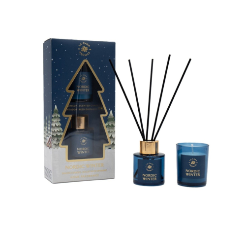 La Casa de los Aromas - *Weihnachten* - Set Mikado + Kerze - Nordic Winter