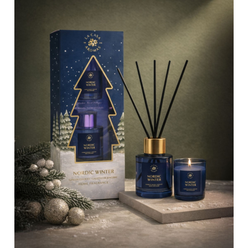 La Casa de los Aromas - *Weihnachten* - Set Mikado + Kerze - Nordic Winter