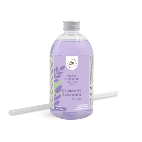 La Casa de los Aromas - Mikado Lufterfrischer-Nachfüllpackung 500ml - Lavendelfelder
