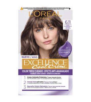 Loreal Paris - Farbe Excellence Cool Creme - 6.11 Dark Ash Blonde