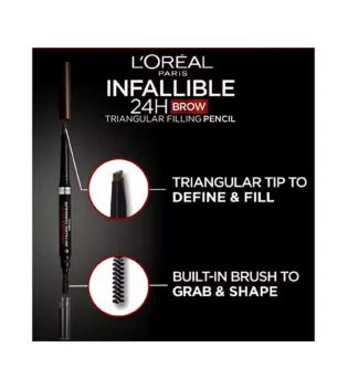 Loreal Paris - Automatischer Augenbrauenstift Infaillible Brows 24h Filling Triangular Pencil - 6.0: Dark blonde