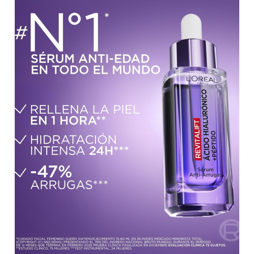 Loreal Paris - Anti-Falten-Serum mit Hyaluronsäure + Peptiden Revitalift Filler