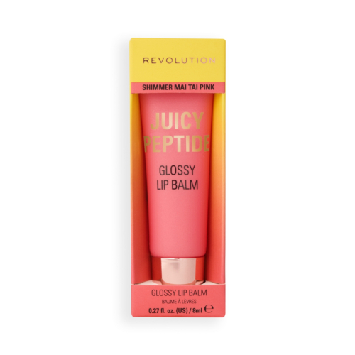 Makeup Revolution - Lipgloss-Balsam Juicy Peptide - Shimmer Mai Tai Pink