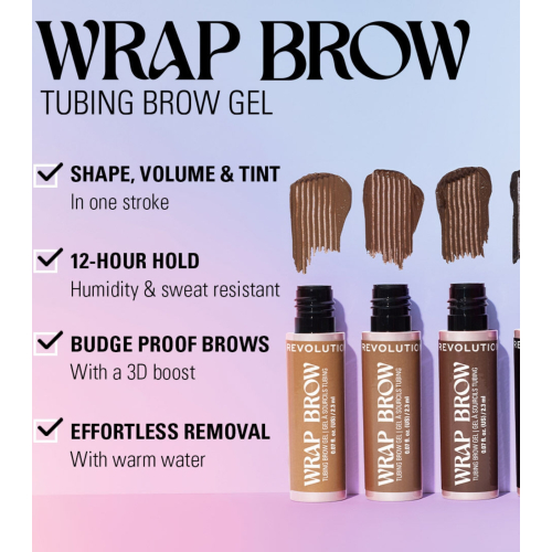 Makeup Revolution - Augenbrauengel Wrap Brow - Warm Medium Brown