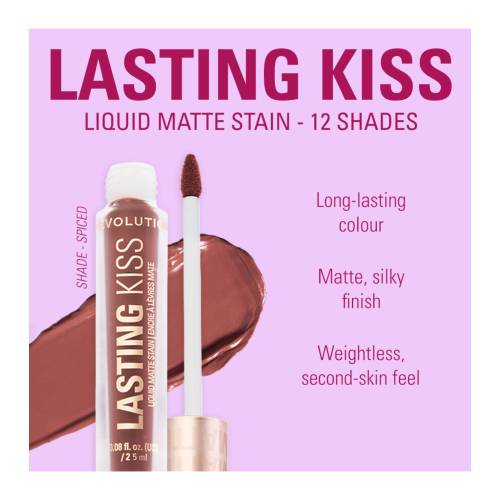Makeup Revolution - Matter Flüssig-Lippenstift Lasting Kiss - Spiced Brown