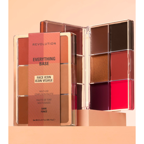 Makeup Revolution - Face Palette Everything Base Face Icon Complexion - Dark