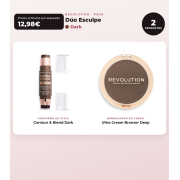 Makeup Revolution - Konturstift-Set Reloaded Contour & Blend - Dark + Creme-Highlighter Ultra Cream Bronzer - Deep