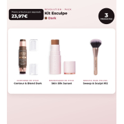 Makeup Revolution - Konturstift-Set Reloaded Contour & Blend - Light + Highlighter Jelly Glass Halo - Golden Glow + Highlighter-Pinsel Soft Focus Create - R6